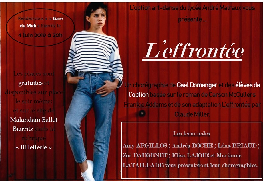 Affiche spectacle L'effrontée Gare du Midi 4 juin 2019 à 20h